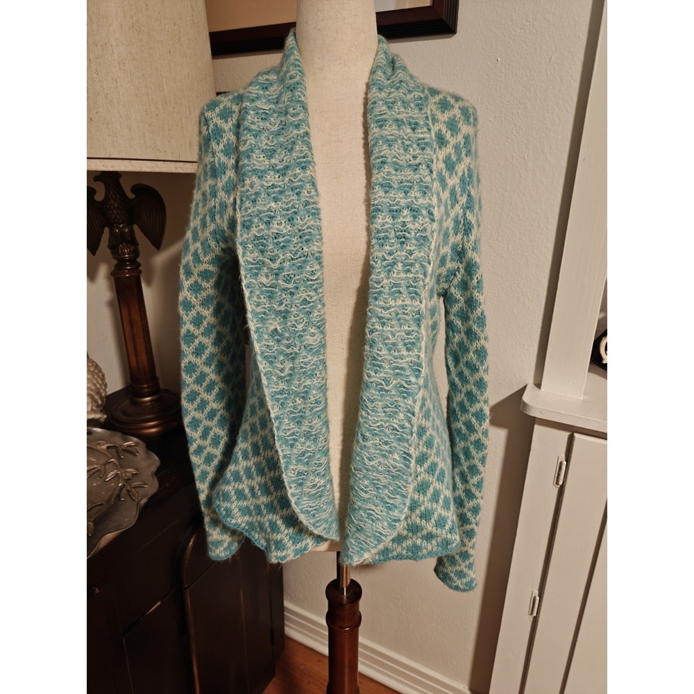 Wooden Ships Women's S/M Open Front Cardigan Acrylic Mohair Wool Anthropologie